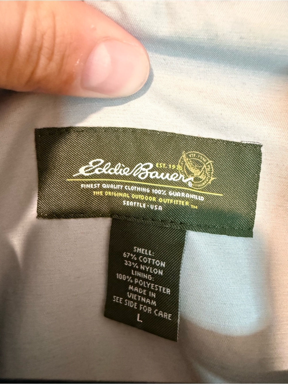 Eddie Bauer Women’s Lightweight Trench Coat Tan Khaki Large Classic Jacket L - Picture 5 of 8